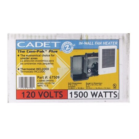 COMPAK PLUS 67509 Cadet 1500W Wall Heater CO10888